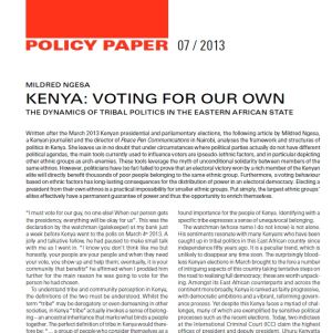 Paper: Kenya - Voting for our own