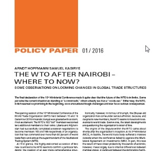 Policy Paper: The WTO after Nairobi
